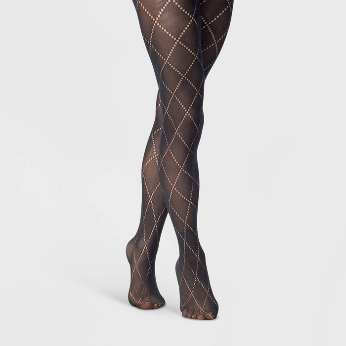Women's Diamond Tights - A New Day Black M/L