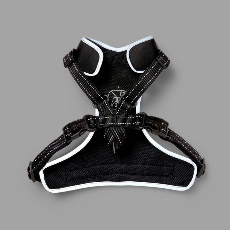 Ultimate Reflective and Adjustable Dog Harness - Black - M - Boots & Barkley