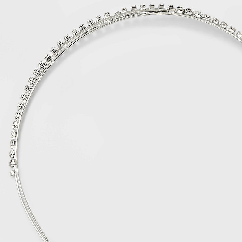 Rhinestone Wire Twist Headband - A New Day Silver