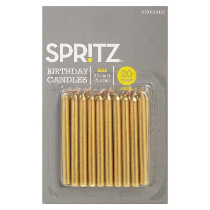 20ct Birthday Candle Gold - Spritz