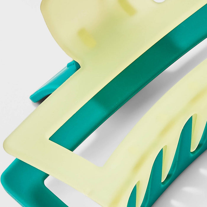 Jumbo Two-Tone Claw Hair Clip - Universal Thread Light Green