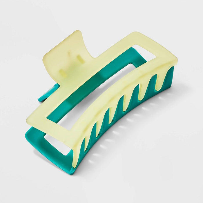 Jumbo Two-Tone Claw Hair Clip - Universal Thread Light Green