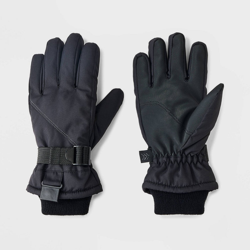 Boys' Onyx Ski Solid Gloves - All in Motion Black 8-14