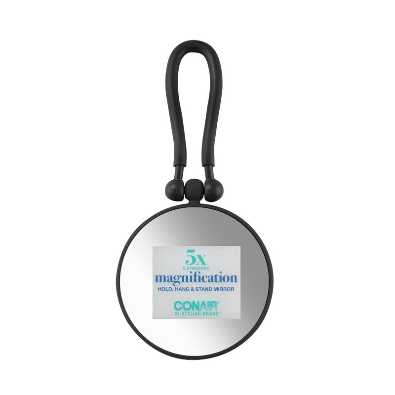 Conair Soft Touch Hand Held Round Mirror - 1x/5x - Black