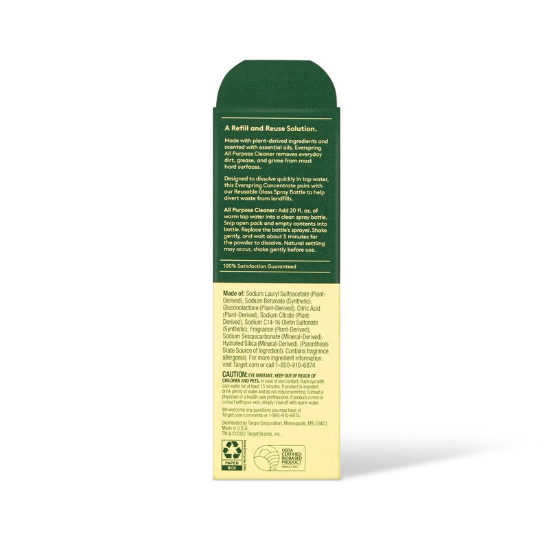 Lemon & Mint Ultra-Concentrated All Purpose Cleaner - 0.42oz/2ct - Everspring