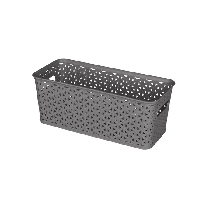 Y-Weave Half Medium Decorative Storage Basket Gray - Brightroom