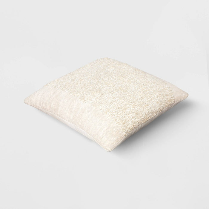Textural Solid Square Throw Pillow Neutral - Threshold