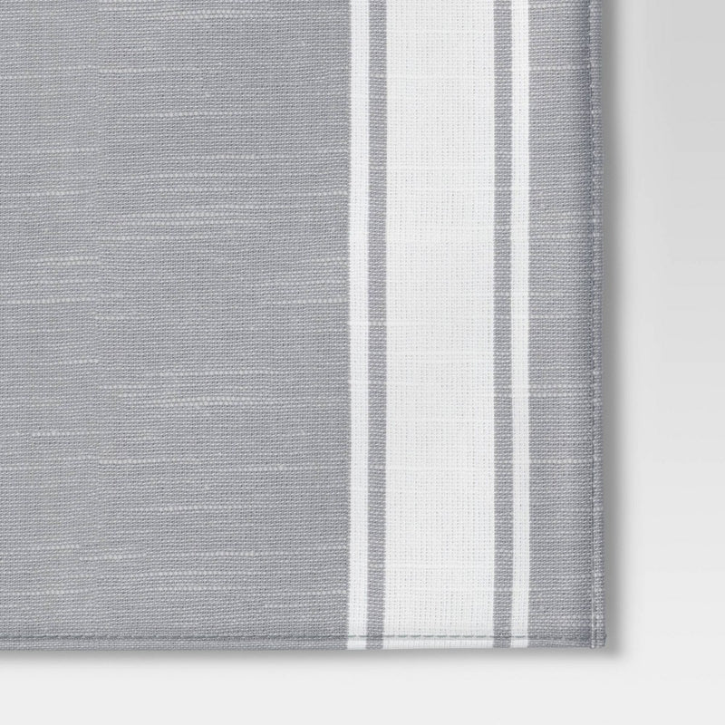108" x 14" Cotton Striped Bistro Table Runner Gray - Threshold