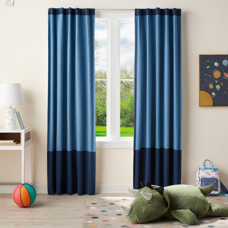 84" Tonal Blackout Window Kids' Panel Blue - Pillowfort