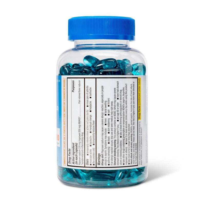 Naproxen Sodium (NSAID) Pain Reliever/Fever Reducer Liquid Gels - 180ct - up & up