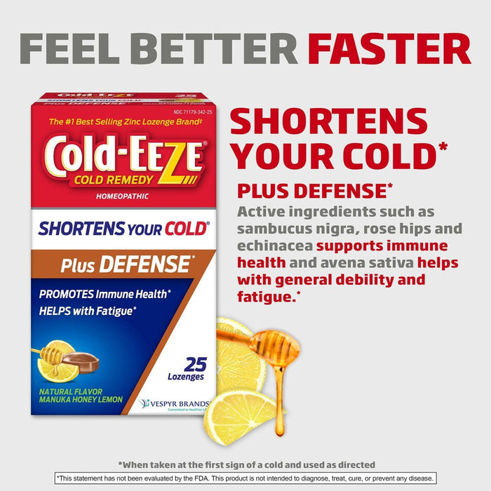 Cold-Eeze Plus Defense Manuka Honey Lemon Lozenges - 25ct