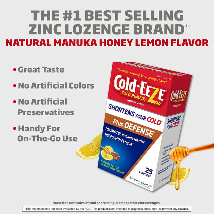 Cold-Eeze Plus Defense Manuka Honey Lemon Lozenges - 25ct