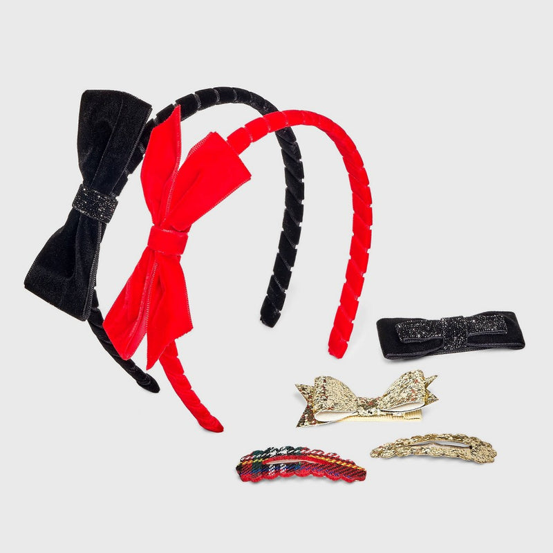 Toddler Girls' 6pc Holiday Headband and Clip Set - Cat & Jack