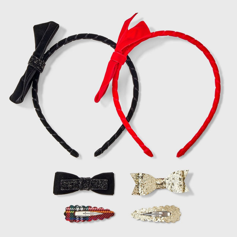 Toddler Girls' 6pc Holiday Headband and Clip Set - Cat & Jack