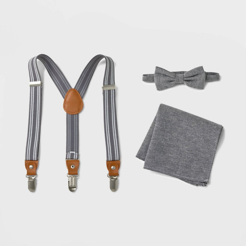 Boys' 3pk Suspender Set - Cat & Jack Gray