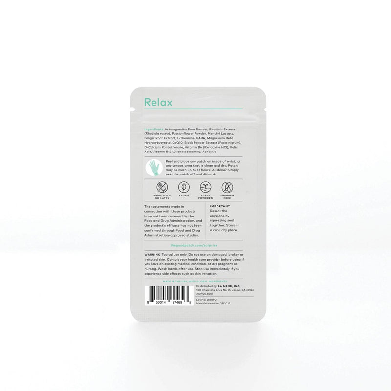 The Good Patch Relax Plant-Based Vegan Wellness Patch - 4ct