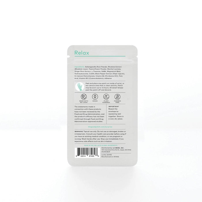 The Good Patch Relax Plant-Based Vegan Wellness Patch - 4ct