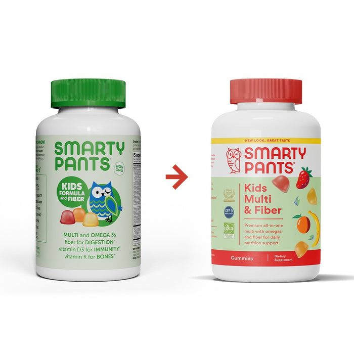 SmartyPants Kids Multi + Fiber & Omega 3 Fish Oil Gummy Vitamins with D3, C & B12 - 90 ct