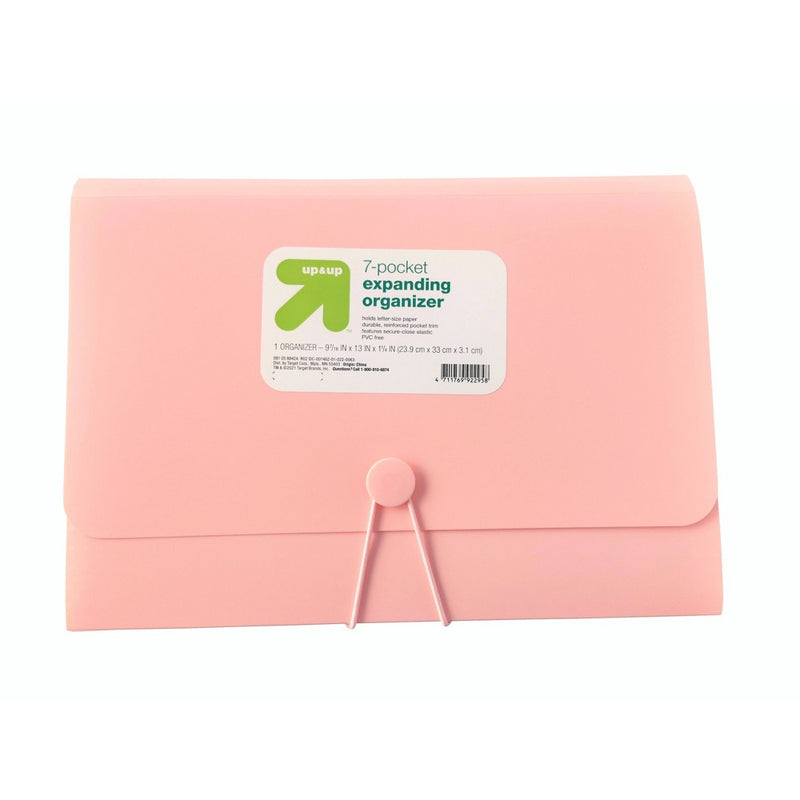 7 Pocket Expandable File Folder Letter Size Pink - up & up