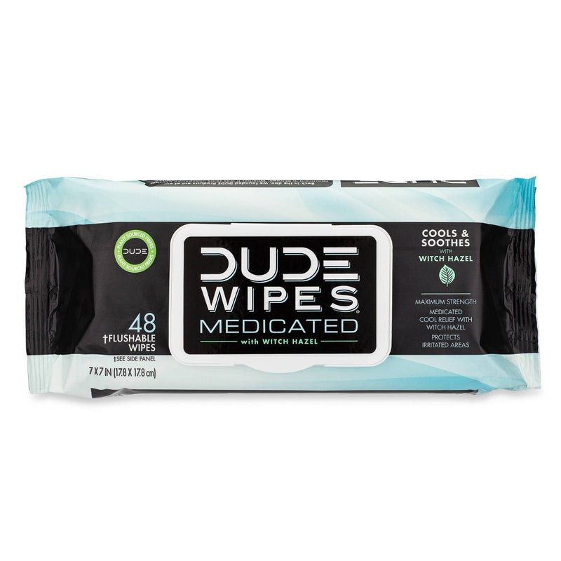 Dude Wipes Fragrance Free Medicated Flushable Wipes - 48ct