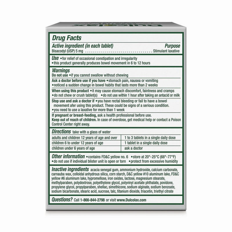 Dulcolax Gentle and Predictable Overnight Relief Laxative Tablets - 100ct