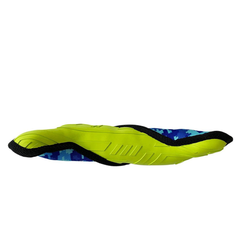 NERF Tuff Rubber Nylon Plush Bone Ploy Filled Dog Toy - Green/Blue - 11"
