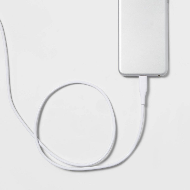 3' Lightning to USB-C Round Cable - heyday White