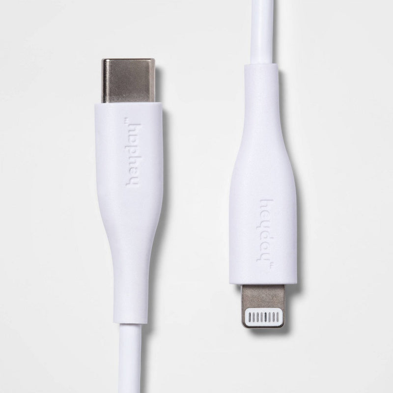 3' Lightning to USB-C Round Cable - heyday White