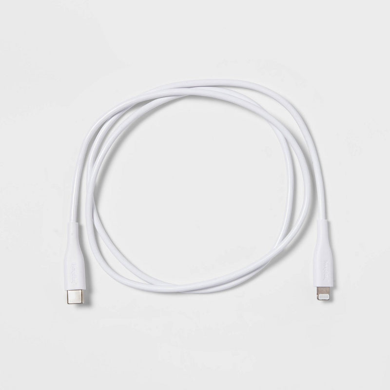 3' Lightning to USB-C Round Cable - heyday White