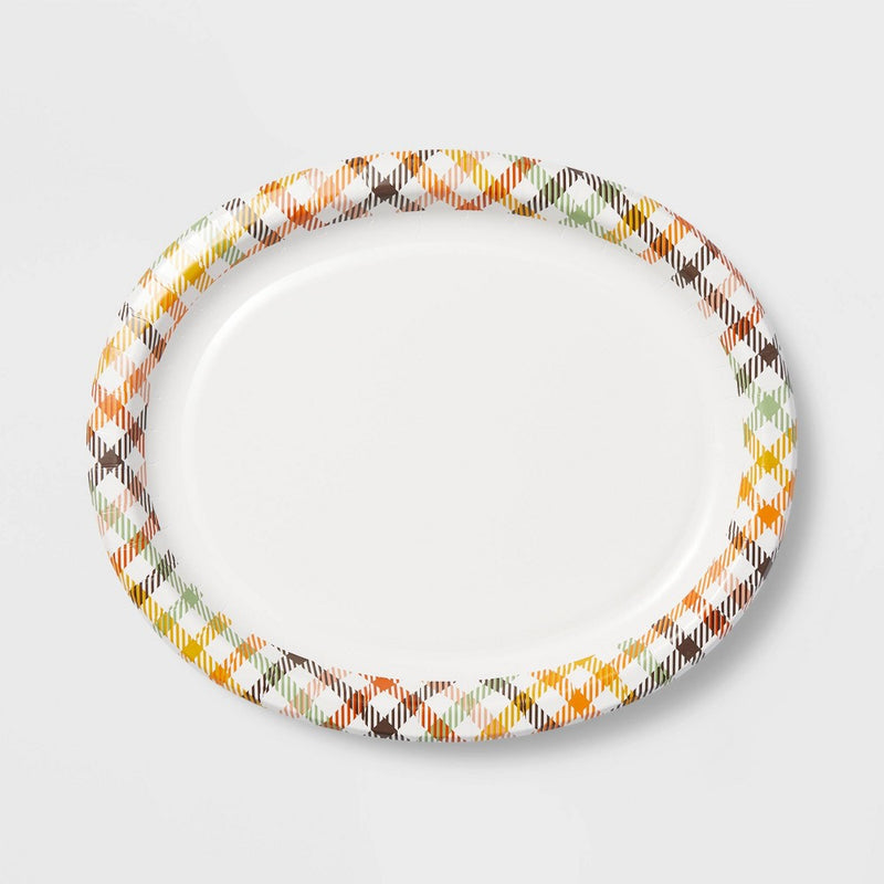 10ct Thanksgiving Plaid Buffet Plate - Spritz