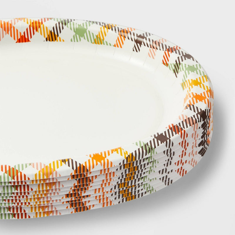 10ct Thanksgiving Plaid Buffet Plate - Spritz