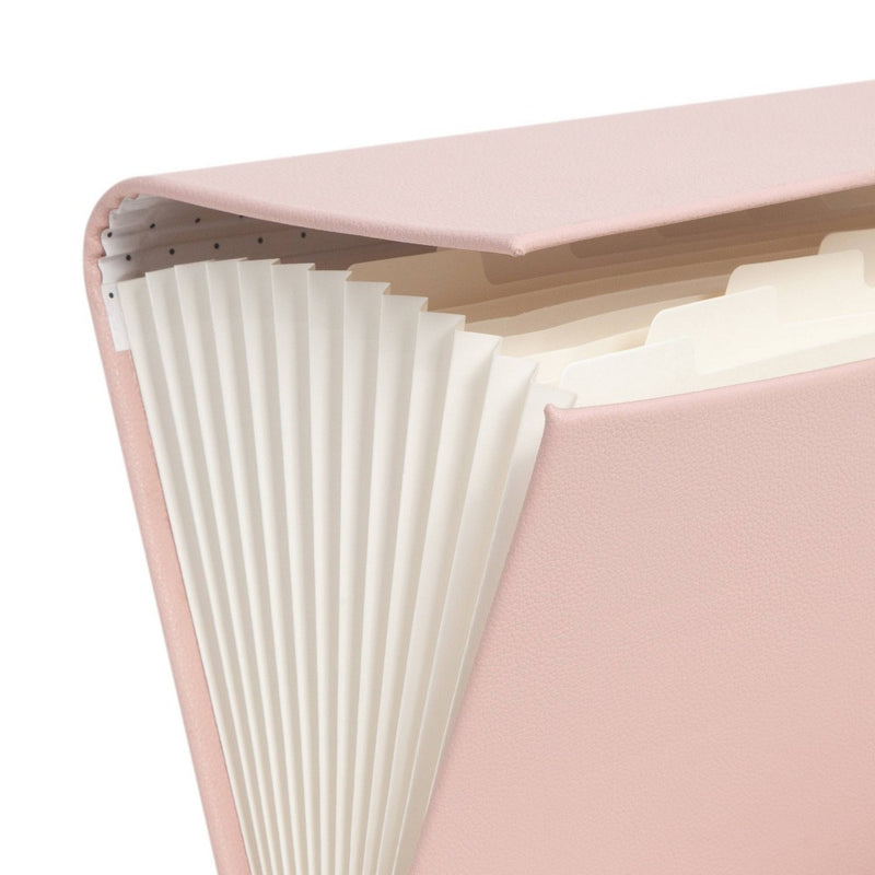 U Brands Vegan Leather 13 Pocket Expandable File with Wrap - Blush