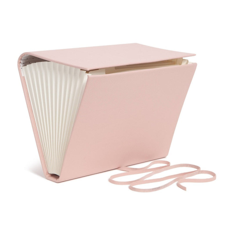 U Brands Vegan Leather 13 Pocket Expandable File with Wrap - Blush