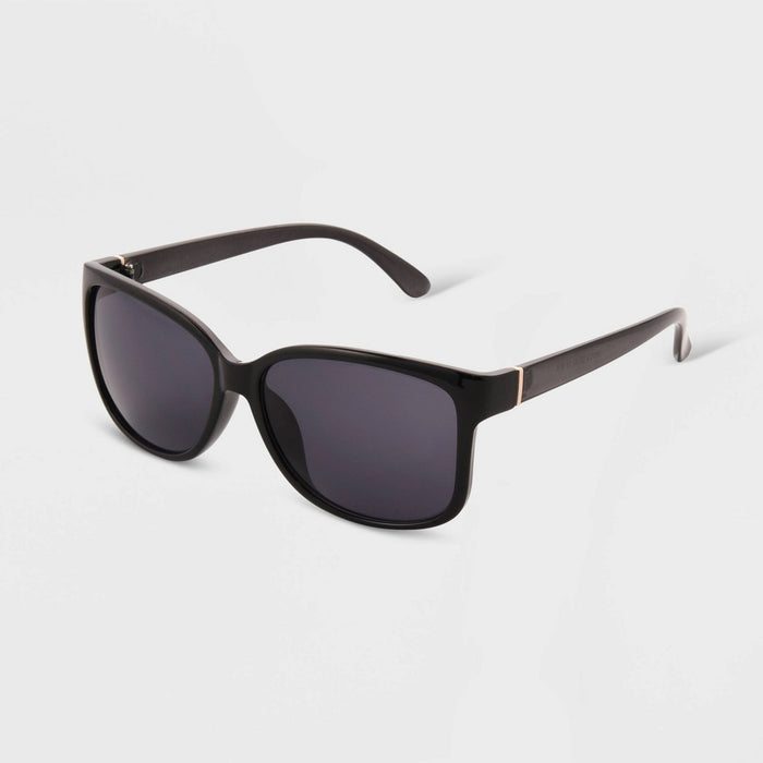 Women's Shiny Plastic Square Sunglasses - Universal Thread Dark Brown
