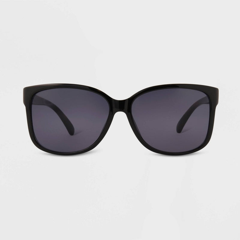 Women's Shiny Plastic Square Sunglasses - Universal Thread Dark Brown