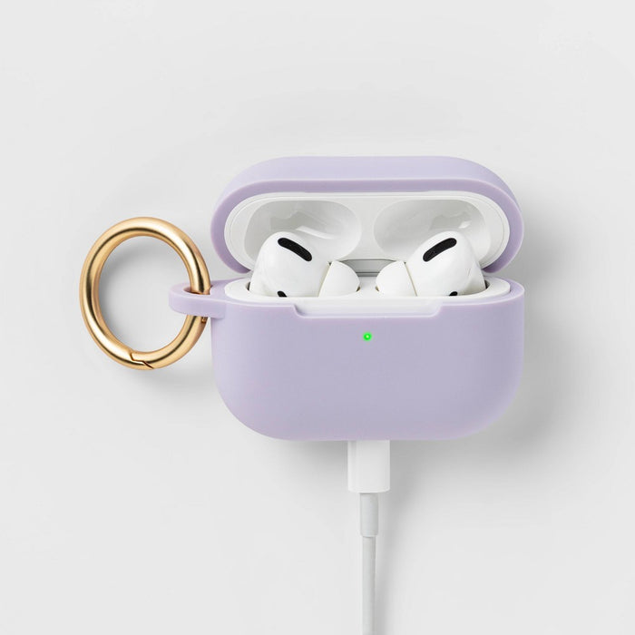 Apple AirPods Pro (1/2 Generation) Silicone Case with Clip - heyday Purple