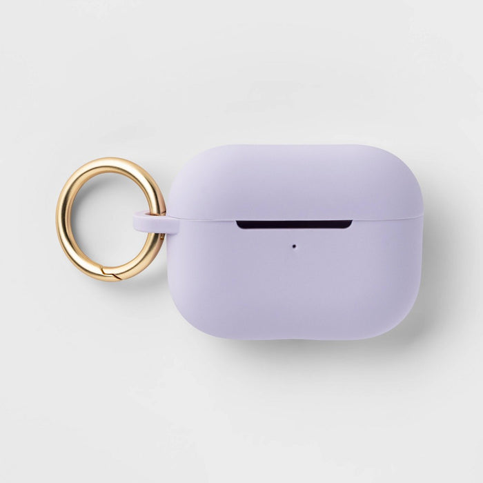 Apple AirPods Pro (1/2 Generation) Silicone Case with Clip - heyday Purple