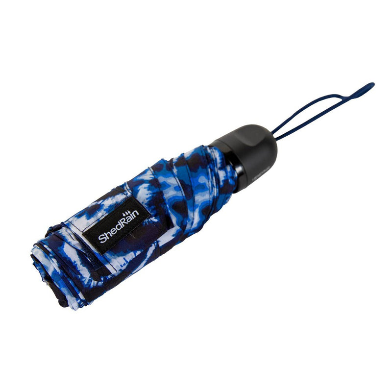 ShedRain Mini Manual Compact Umbrella - Blue Tie-Dye