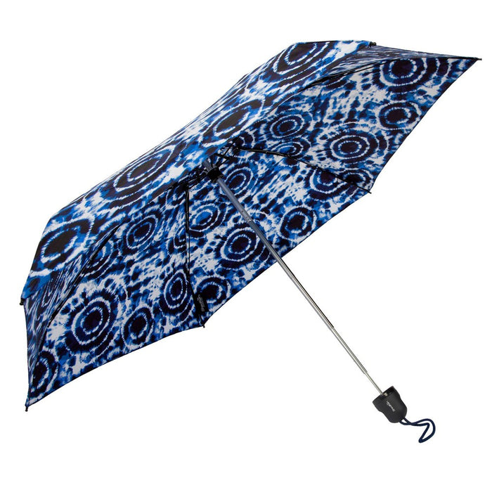 ShedRain Mini Manual Compact Umbrella - Blue Tie-Dye