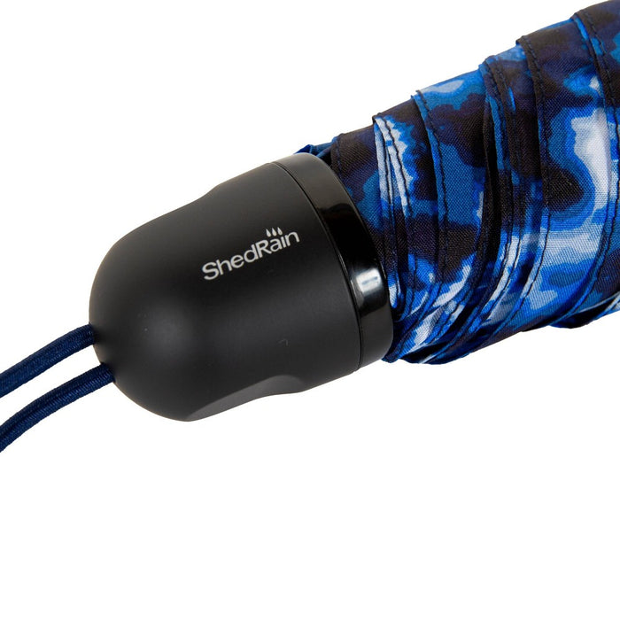 ShedRain Mini Manual Compact Umbrella - Blue Tie-Dye