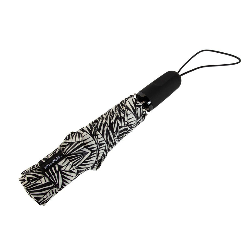 ShedRain Auto Open Auto Close Compact Umbrella - Black/White
