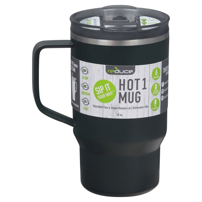 Reduce 18oz Hot1 Insulated Stainless Steel Travel Mug w/Steam Release Lid- Black