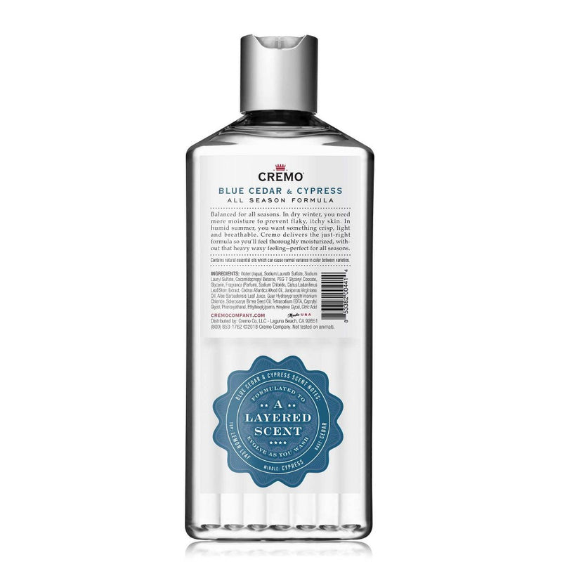 Cremo Blue Cedar & Cypress Body Wash - 16 fl oz