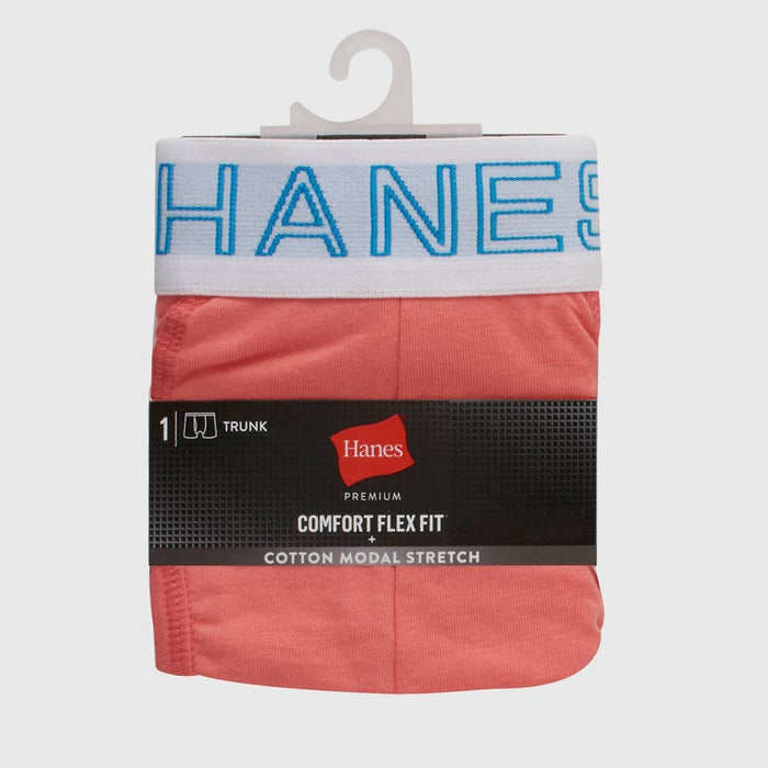 Hanes Originals Premium Men's Cotton Modal Stretch Comfort Flex Fit Trunks - Orange S