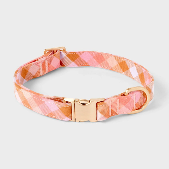 Feminine Warm Plaid Fashion Adjustable Dog Collar - L - Boots & Barkley