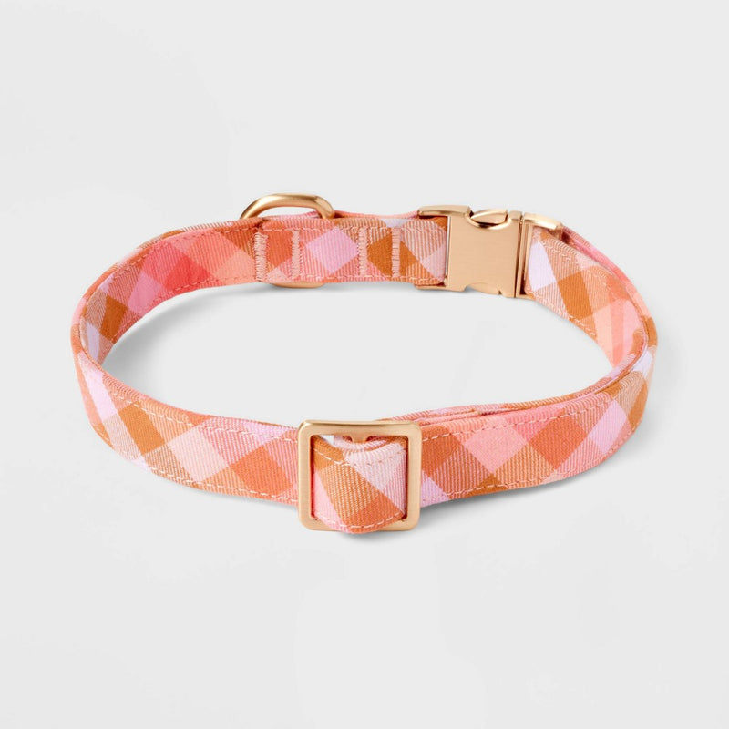 Feminine Warm Plaid Fashion Adjustable Dog Collar - L - Boots & Barkley