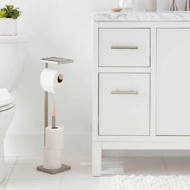 Functional Toilet Paper Holder Brushed Nickel - Brightroom (LOCAL PICKUP ONLY)