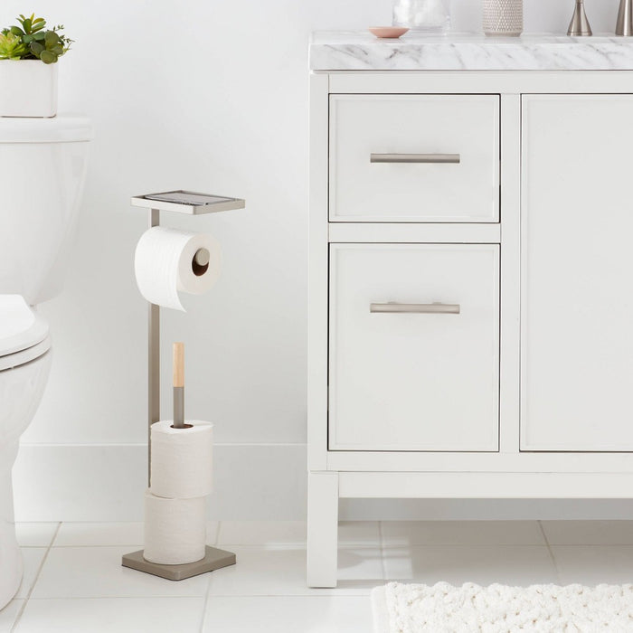 Functional Toilet Paper Holder Brushed Nickel - Brightroom