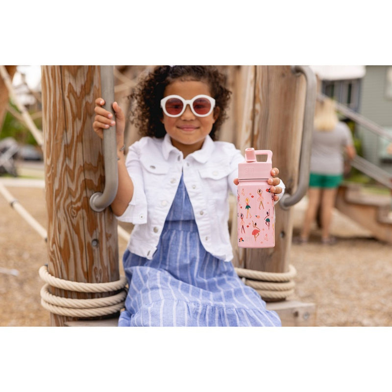 'Ballerina' 14oz Stainless Steel Summit Kids Water Bottle with Straw - Simple Modern