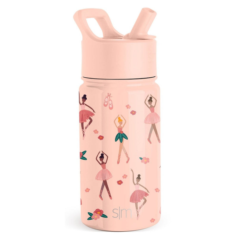 'Ballerina' 14oz Stainless Steel Summit Kids Water Bottle with Straw - Simple Modern